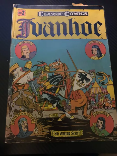 CLASSIC COMICS (ILLUSTRATED) #2, Ivanhoe, HRN 20 (Early 1940s edition!) VG