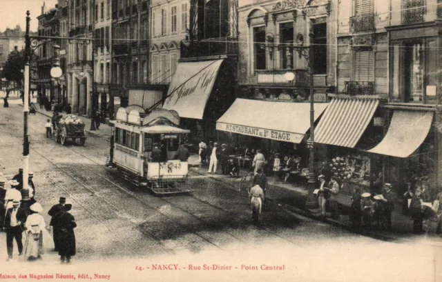CPA 54 - NANCY (Meurthe et Moselle) - 14. Rue St-Dizier - Point Central, tramway