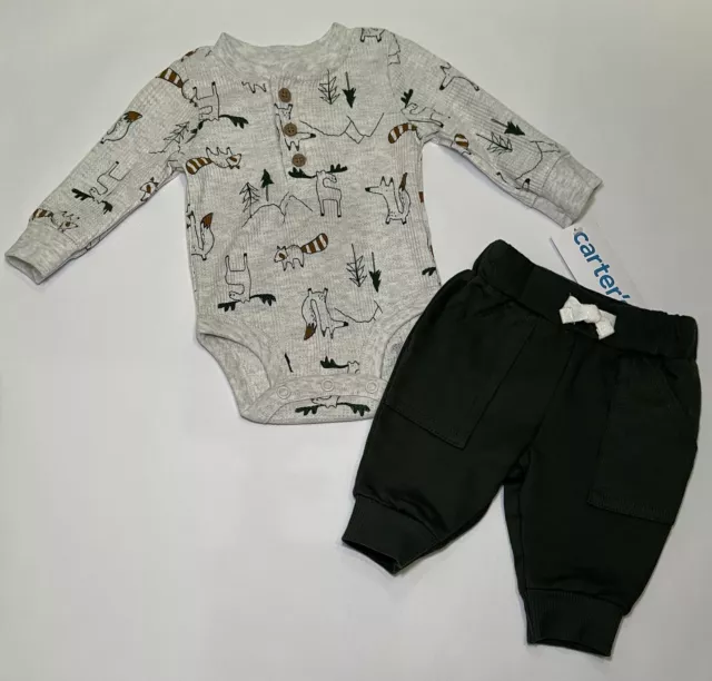New Carters Baby Boy Clothes Newborn Pants Set Bodysuit Cute Outfit 2 PC Set