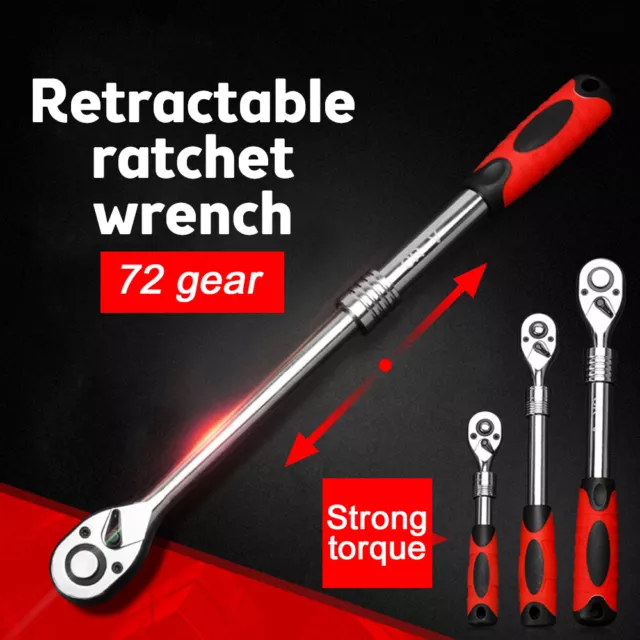 1/4" 3/8" 1/2" Drive Ratchet Socket Wrench Handle 72 Tooth Quick-Release Spanner