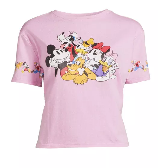 NWOT NEW Ladies Juniors Disney Mickey Mouse & Friends Cropped Shirt Sz XL 15-17