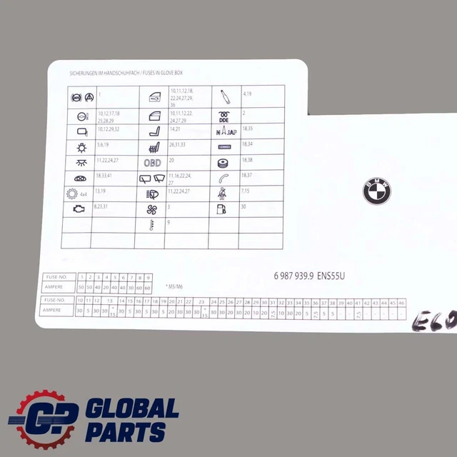 Bmw E60 Fuse Box Diagram FOR SALE! - PicClick UK