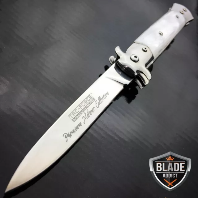 9" Italian Milano Stiletto Tactical Spring Assisted Pocket OPEN Knife TAC FORCE