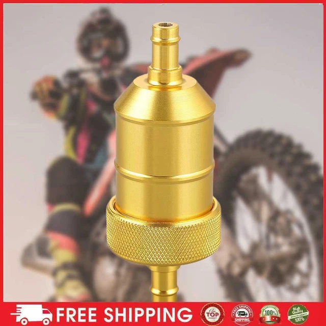 8 mm filtro combustible gas aleación de aluminio limpiador gasolina para motos (amarillo)