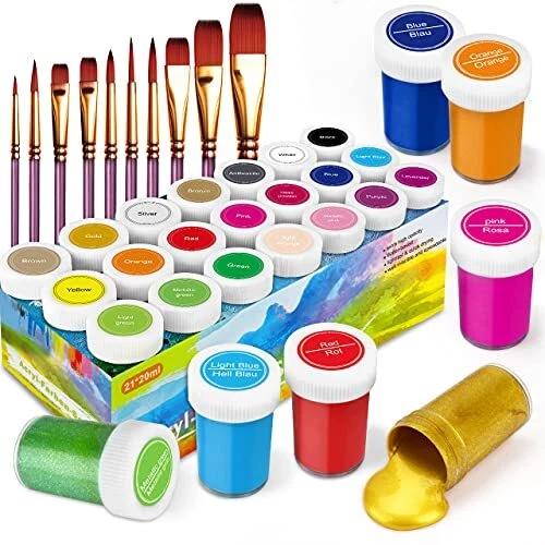 RATEL Peinture Acrylique 31 Kit de Peinture Acrylique pour Artistes Comprenan...