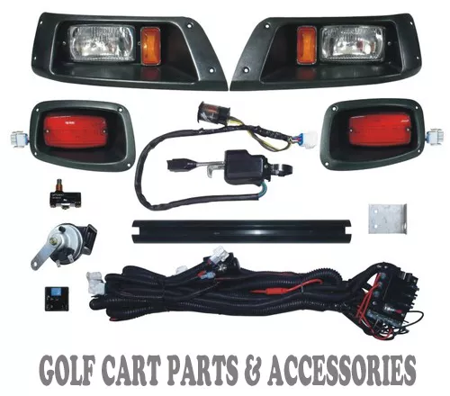 EZGO TXT Golf Cart Headlight & Tail Light Kit Deluxe Street Package 1996-2013