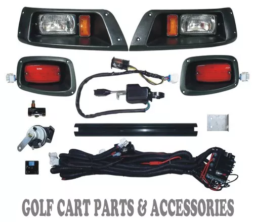 EZGO TXT Golf Cart LED Headlight & Tail Light Kit Deluxe Street Package 1996-13