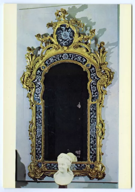 Art Postcard 18th Century Italian Genoese Mirror With Carved Gilt Frame Unposted