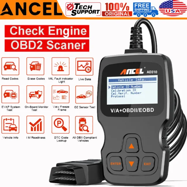 ANCEL AD310 Code Reader Car Diagnostic Tool Full OBD2 Scanner Check Engine Fault