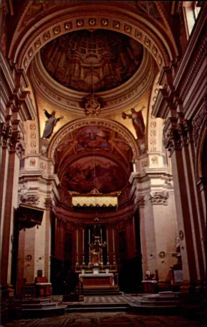 Kirchen Motiv-Postkarte: GOZO The Citadel Cathedral Kathedrale Innenansicht