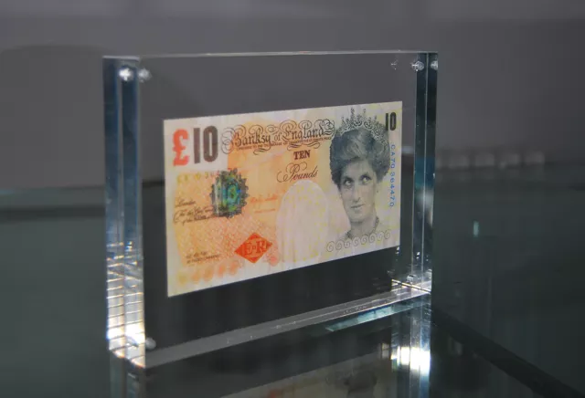 Block Framed Banksy Di Faced Tenners £10 Replica Ten Pound Note Princess Diana