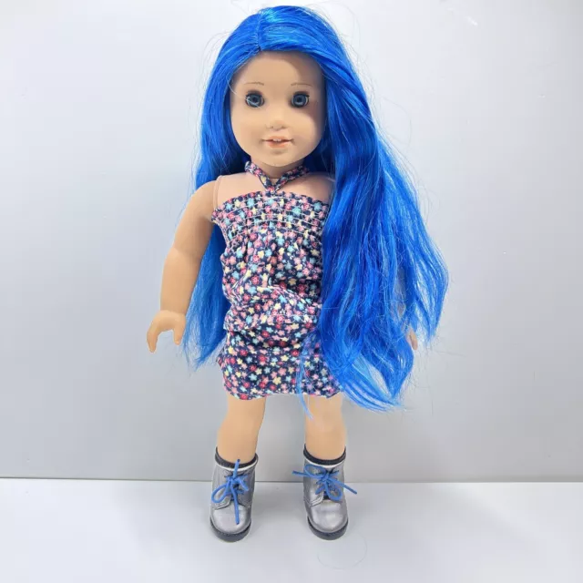 American Girl Doll Truly Me Street Chic #90 blue hair blue eyes