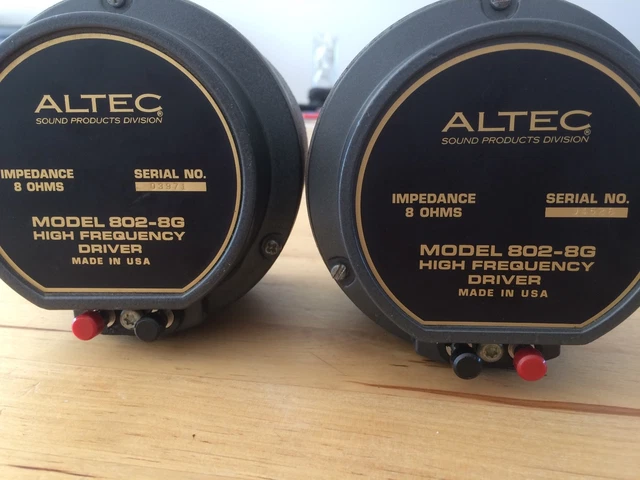 ALTEC ALTEC HF DRIVER 802－8G 802-8G DRIVER Unit Pair