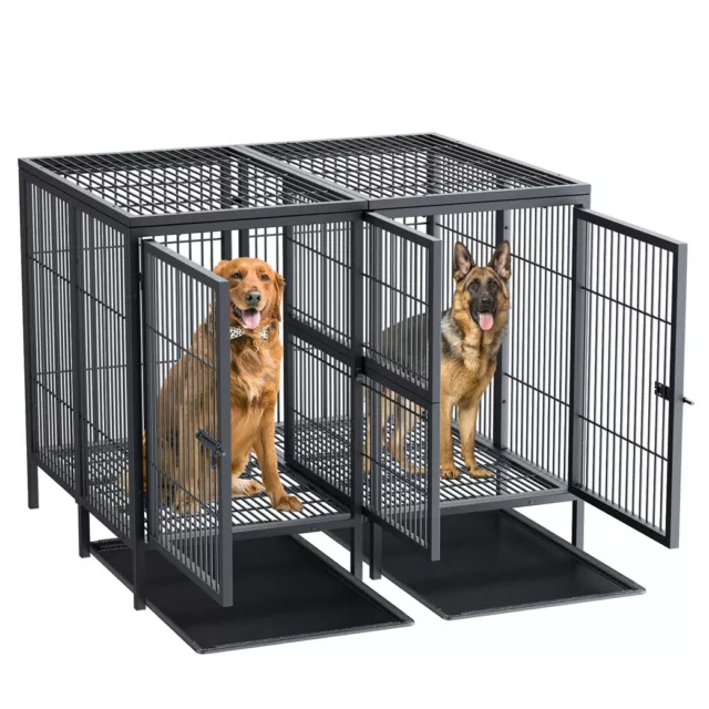 XXL Dog Car Boot Crate Heavy Duty Transport Travel Box Transit Cage with Divider