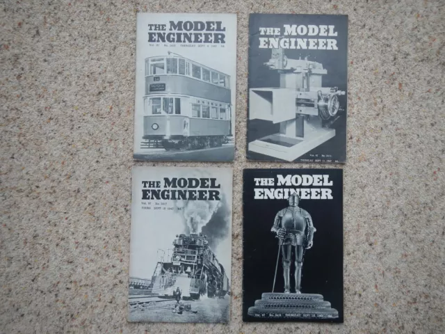 MODEL ENGINEER MAGAZINE x 4 VOL 97 Sept 1947