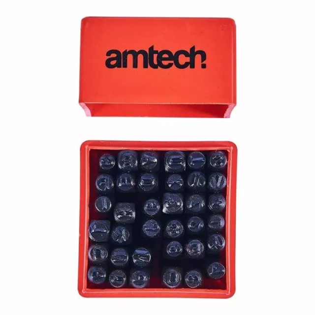 Amtech 36 Piece 5mm Stamping Number/Letter Punch Set Box Stamp Metal Steel Wood