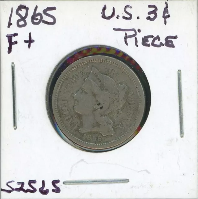 1865 Fine Three-Cent Piece #52565