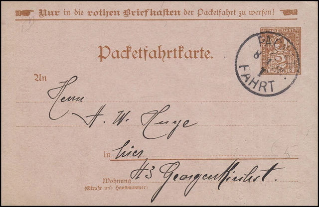 Privatpost Berliner-Packetfahrtkarte 2 Pfennig PACKET-FAHRT 2. - 8.4.98