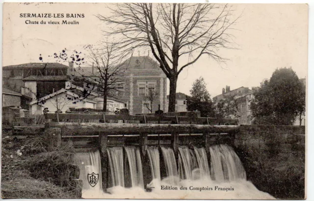 SERMAIZE LES BAINS - Marne - CPA 51 - la chute d'eau du vieux Moulin