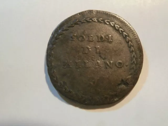 5 Soldi di Milano 1799 Mantova - Siege Emergency Coin Silver , Franz I., RARE !!