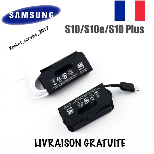 Câble Samsung Usb Ep-Dg970Bwe Usb Type-C Original 1.2M Micro Pour S10 S10+ S8/S9