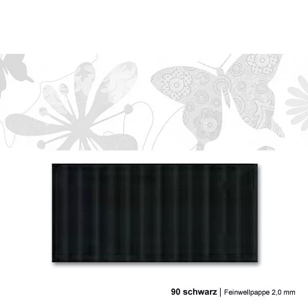 (5,57€/m²) Feinwellpappe 50 x 70 cm schwarz 90, Welle 2,0 mm