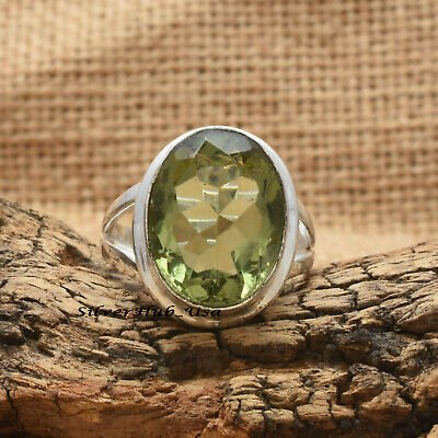Green Amethyst Ring 925 Sterling Silver ring Beautiful ring All Size EC-205