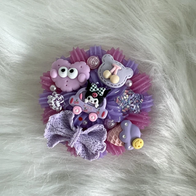 Cute decoden handmade compact hand mirror cartoon charm