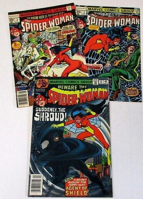The Spider-Woman Marvel Comics Lot Of 3 #'S 2,5,13  W/Bags & Boards 8.5 Vf+