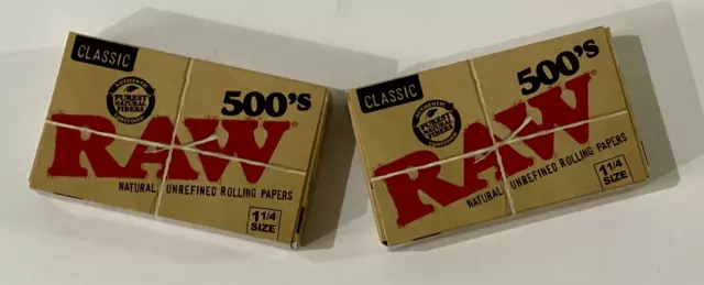 Raw Classic Natural Rolling Papers 500 Pack (X2 Packs) **Free Shipping**