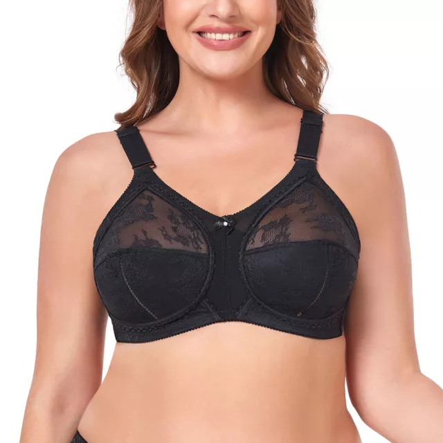 PLUS SIZE BRA FOR UK WOMEN UNDERWIRE NON-PADDED BIG CUP MINIMIZER LINGERIE  40-56 