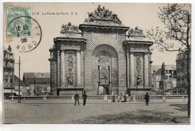 LILLE - Nord - CPA 59 - la Porte de Paris - Animée