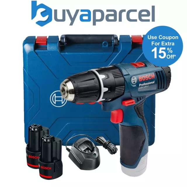 Bosch GSB 120-LI 12v Combi Hammer Drill 2 Speed GSB120-LI - 2 x 2ah Batteries