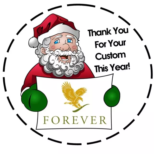 FOREVER LIVING, Christmas Stickers Circle Labels, Giftwrap, FAST PnP