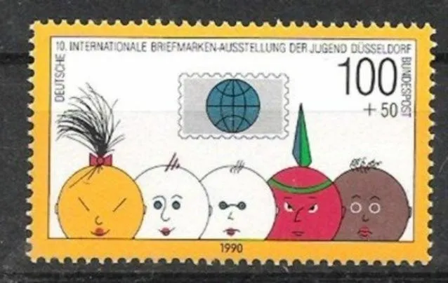 BUND Nr.1472 ** Marke aus Block 21 Briefmarkenausstellung 1990, postfrisch
