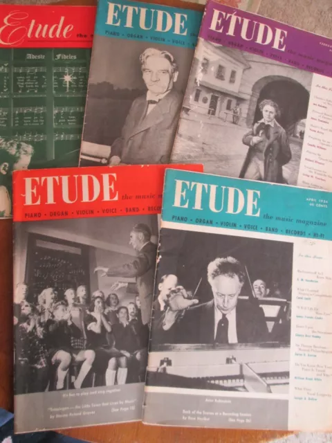 LOT 5 ETUDE MAGAZINES 1953 Mexican music MUSIC THERAPY Presser OPERA ON TV