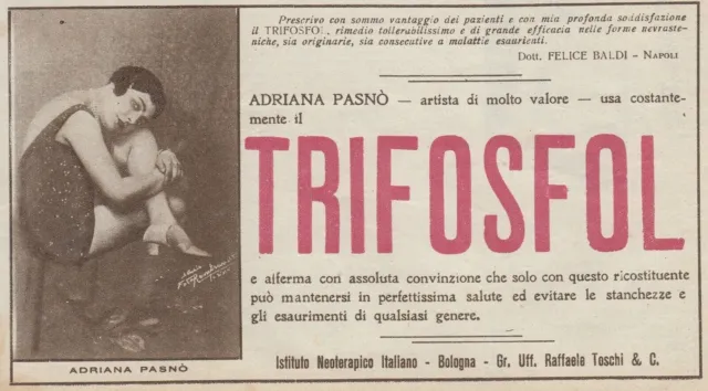 V3223 TRIFOSFOL - Adriana Pasnò - 1927 vintage advertising - Vintage...