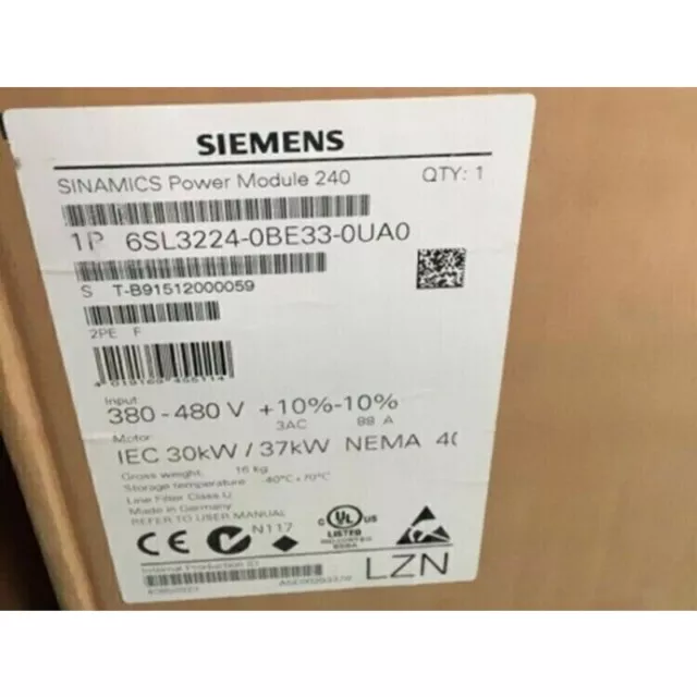 New Siemens 6SL3 224-0BE33-0UA0 6SL3224-0BE33-0UA0 G120 PM 240 Power Module