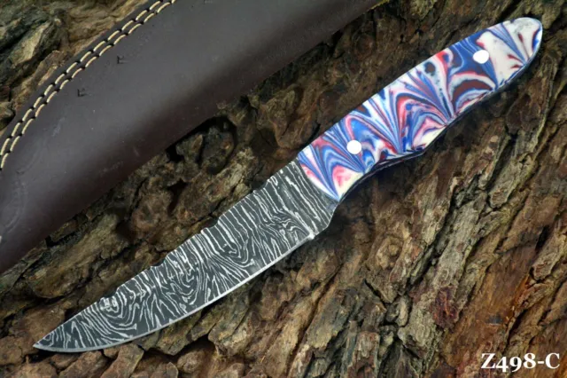 Custom 8.7"OAL Hand Forged Damascus Steel Hunting Knife Handmade (Z498-C)