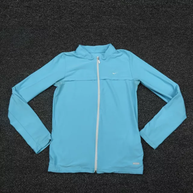 Nike Jacket Girls XL Extra Large Blue Full Zip Mock Neck Long Sleeve Youth