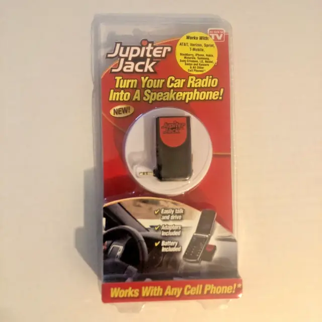 Jupiter Jack Cellular Cellphone Hands Free Car Speakerphone Converter 6 Adapters