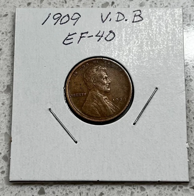 1909 Lincoln Bronze Wheat Penny. V.D.B. Designer Rare