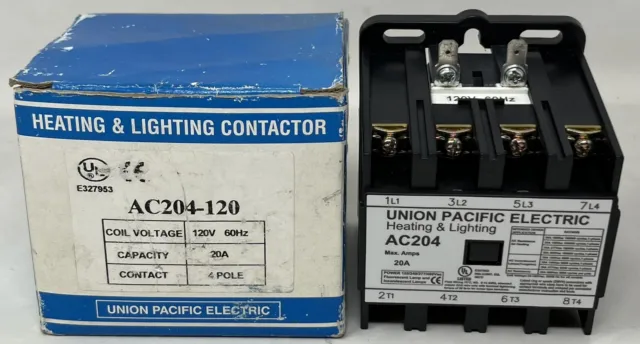Union Pacific Electric Lighting & Heating Contactor 120V 20A 4-Pole - AC204-120