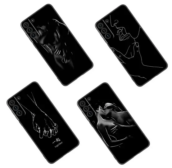 Black White Sexy Line Art Soft Coque Cover Case For Samsung Galaxy S24 S23 S22 A