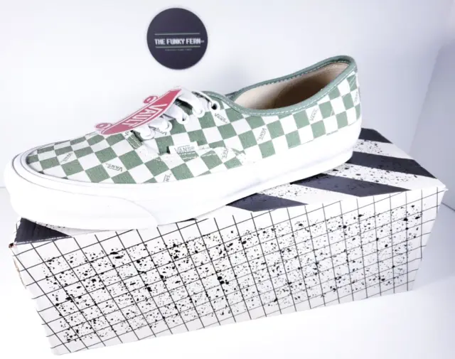 Mens Vans VAULT OG AUTHENTIC LX CHECKERBOARD WHITE LODEN GREEN Size 10.5