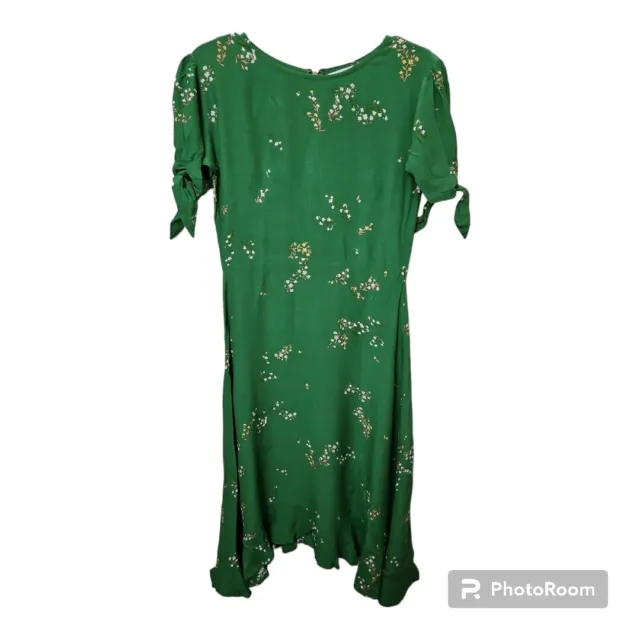 Faithfull The Brand Size 2 Emilia Green Floral Print Midi Length Dress