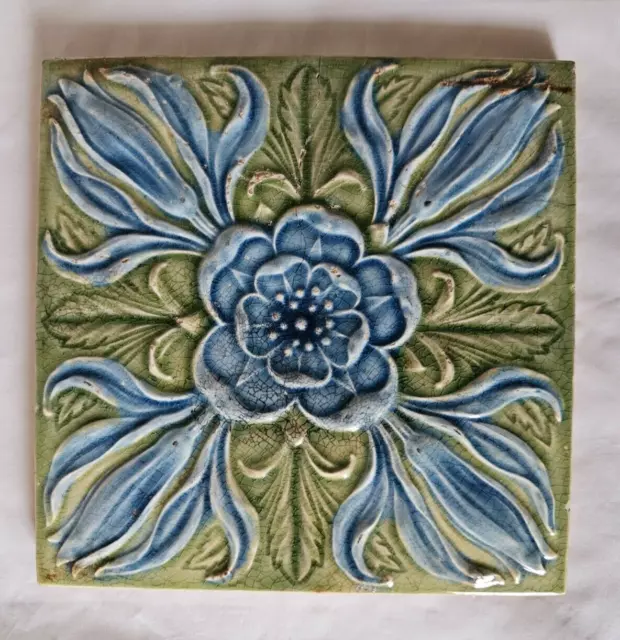 Pilkington Art Nouveau Antique 6 Inch Majolica Tile