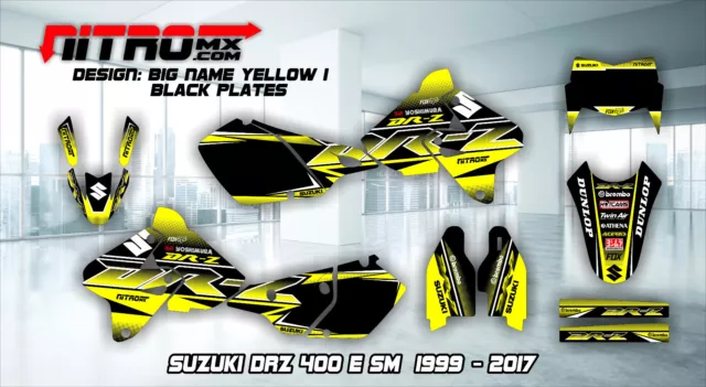 Suzuki DRZ 400 SM 1999-2024 Plastics Kit - Full Kit Yellow