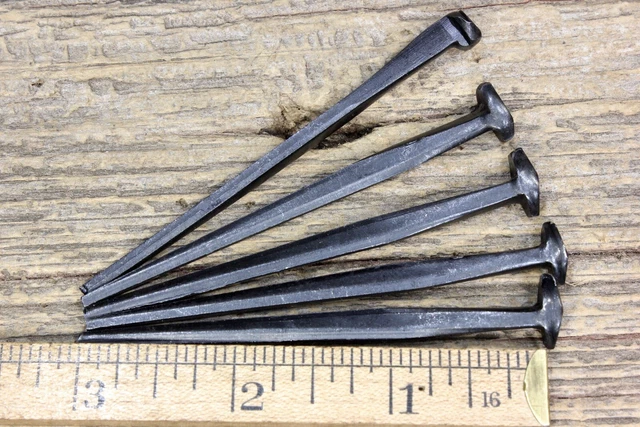 3" Rose head 10 nails antique square wrought iron vintage Spikes Decorative look 5