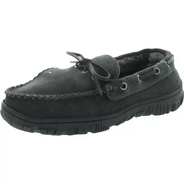 CLARKS MENS GRAY Suede Slip On Comfort Moccasins Shoes 8 Medium (D ...